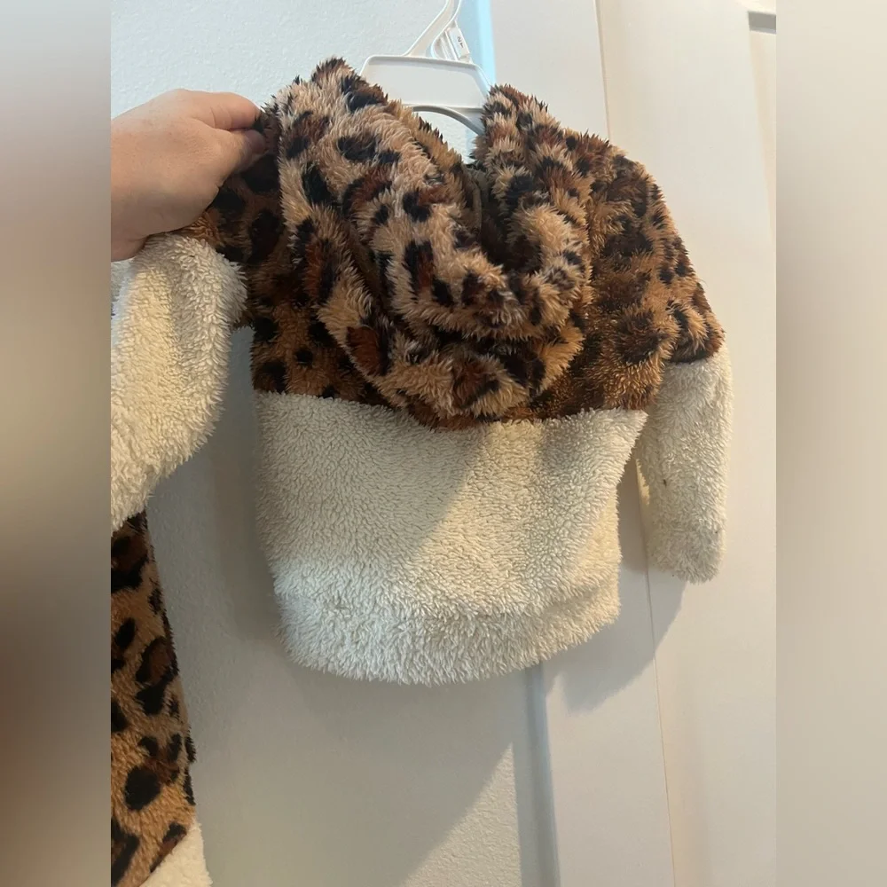 Mom & Me Leopard Print and Cream Fleece Jacket Set